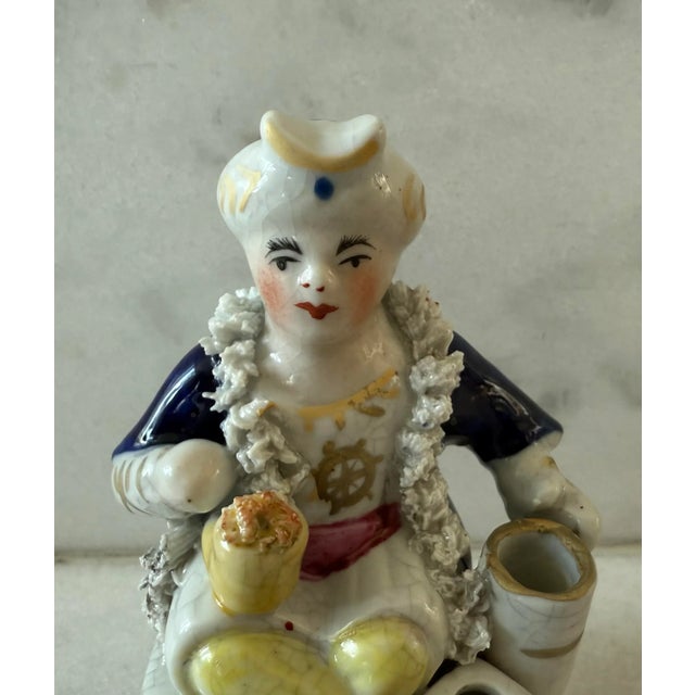Antique Staffordshire "Seated Turk" Inkwell For Sale In Austin - Image 6 of 9