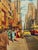 Dave Milton Vintage 1959 Mid Century Modern Edward Hopper Style " 42nd Street and Fifth Avenue, New York City " Framed Original Realist Oil Painting For Sale - Image 9 of 18