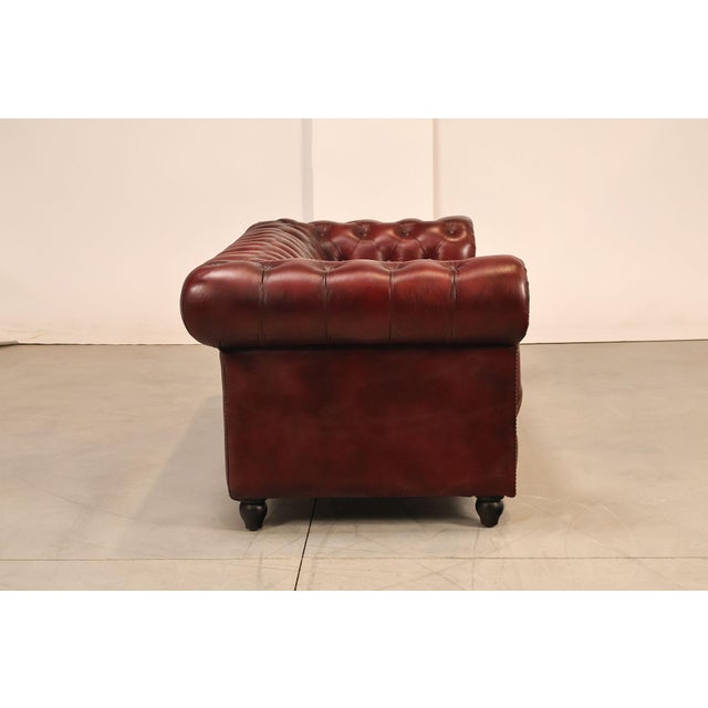 Chesterfield Style Oxford Red Leather Sofa For Sale - Image 15 of 17