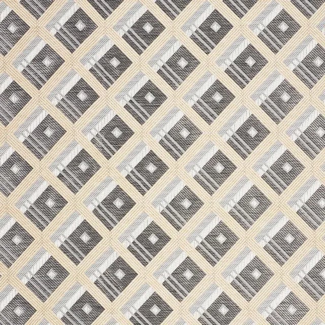 Sample - Schumacher Legrad Argyle Fabric in Charcoal For Sale