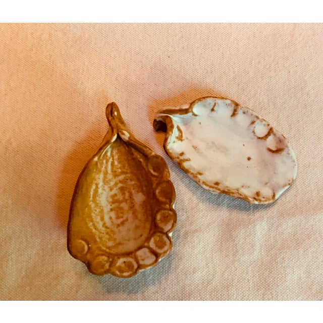 Hand Formed Biloxi Iron Oxide & White Glaze Stoneware Oyster Plates - Set of 6 For Sale - Image 4 of 12