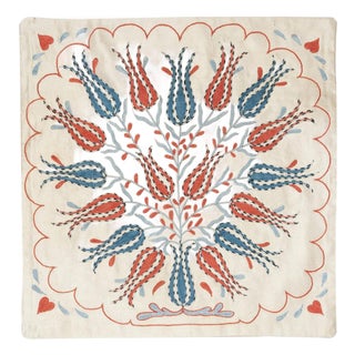 20"x20" 100% Silk Embroidered Cushion Cover. New Toss Pillow. Modern Lace Pillow For Sale