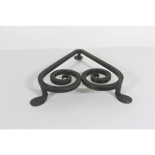 Late 19th Century Vintage Wrought Iron Heart Shaped Trivet, Kettle Stand For Sale - Image 5 of 8