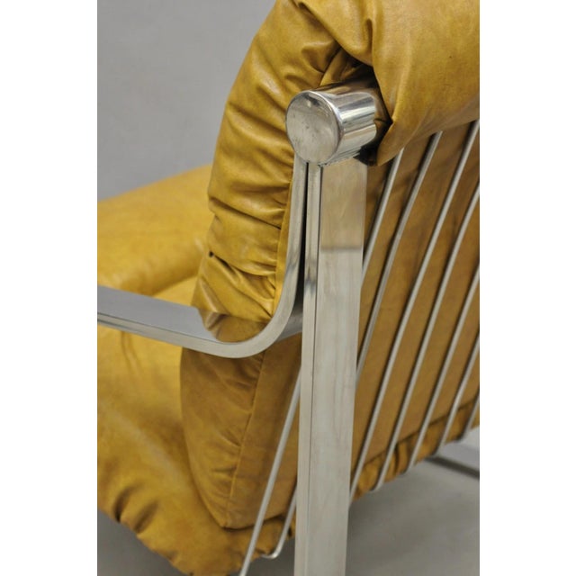 Mid Century Modern Chrome Milo Baughman Style Club Lounge Chair by Agi Ind. For Sale - Image 14 of 18