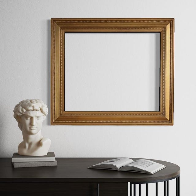 Vintage Italian Gilded Wood and Plaster Frame, 1950 For Sale - Image 4 of 14