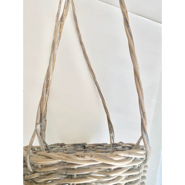 Vintage Rattan Unique Hanging Basket For Sale - Image 9 of 13