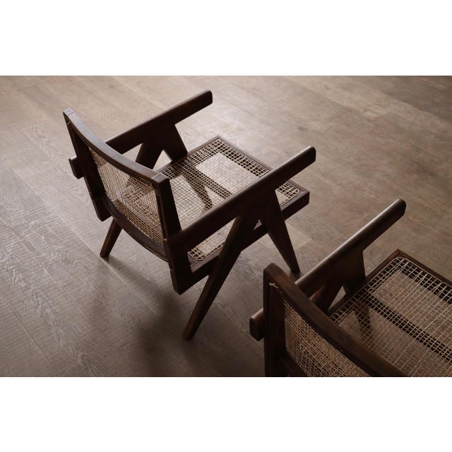 Rare Pierre Jeanneret “Fauteuil en Teck”, PJ-SI-29-A lounge chairs, created in the 1950s for the city of Chandigarh in...