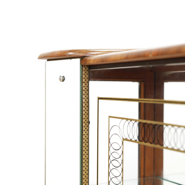 Brown Vintage 1950s Atomic Curio Display Cabinet For Sale - Image 8 of 8