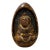 Vintage Oval Egg Shape Wood Relief Carved Buddha Meditation Figure For Sale