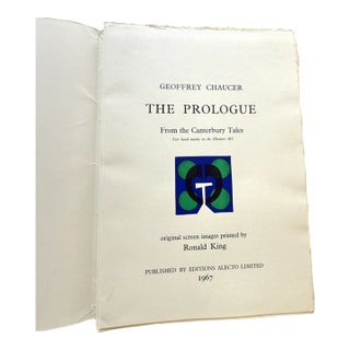 Ronald King, Geofftey Chaucer / the Prologue to the Canterbury Tales Limited Ed For Sale