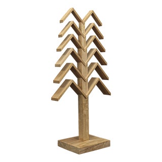 Herma Steur, Geometric Abstract Sculpture, 1990s, Oak For Sale