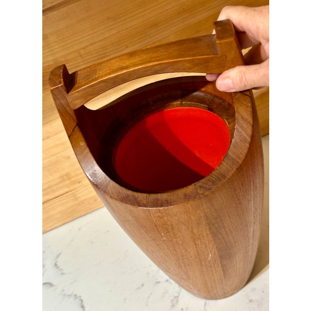 • • Vintage Dansk Teak "Congo" Ice Bucket & Wine Chiller by Jens Quistgaard – Rare 19" Tall Model 810 For Sale In Palm Springs - Image 6 of 9