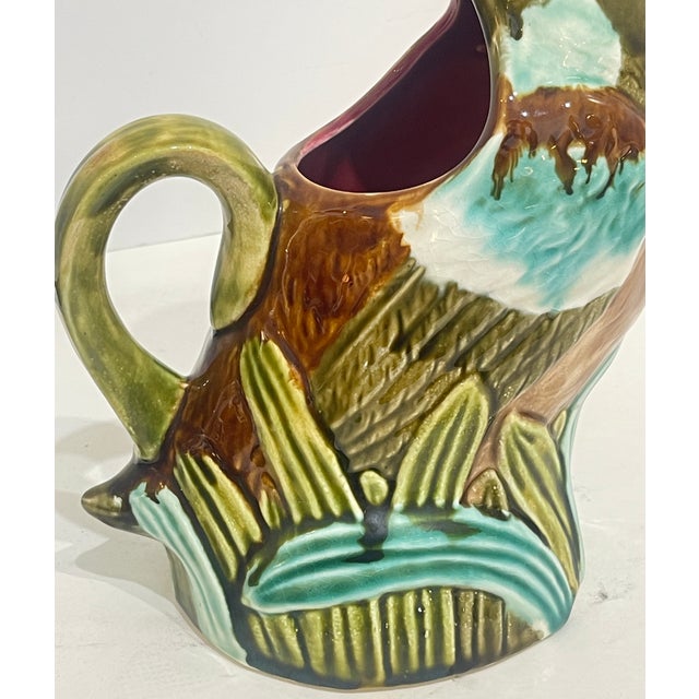 Antique French Majolica Duck Pitcher by Onnaing, c.1890 For Sale - Image 9 of 13