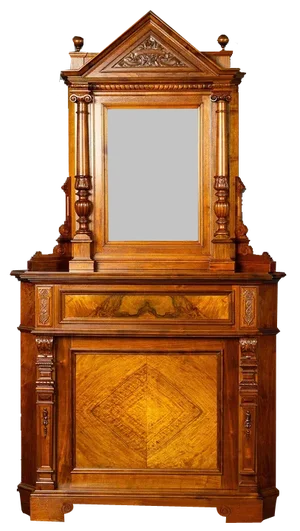 Wilhelminian Pine Mirror Cupboard