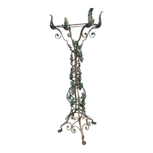 Antique Wrought Iron Grape & Vine Jardinière Stand, Edgar Brandt Inspired – Late 19th / Early 20th Century