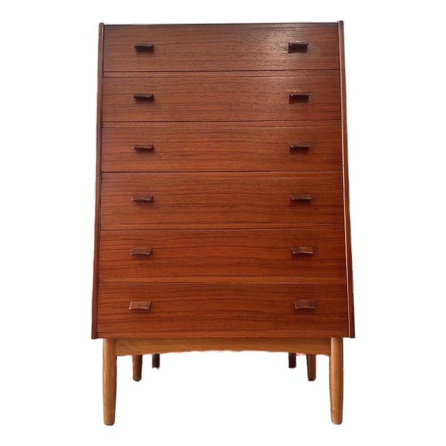 1950s Mid Century Danish Teak Highboy Dresser by Poul Volther For Sale