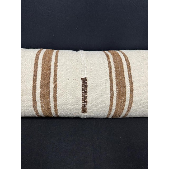 Contemporary Turkish Hemp Pillow Cushion Natural Beige Brown Cushion Cover 14"x40" For Sale - Image 3 of 4