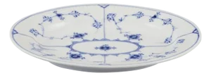 Blue Fluted Plain Oval Dish in Hand-Painted Blue from Royal Copenhagen, 1930s