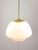 Mid-Century Modern Italian Opaline Glass and Brass Pendant Lamp For Sale - Image 5 of 16