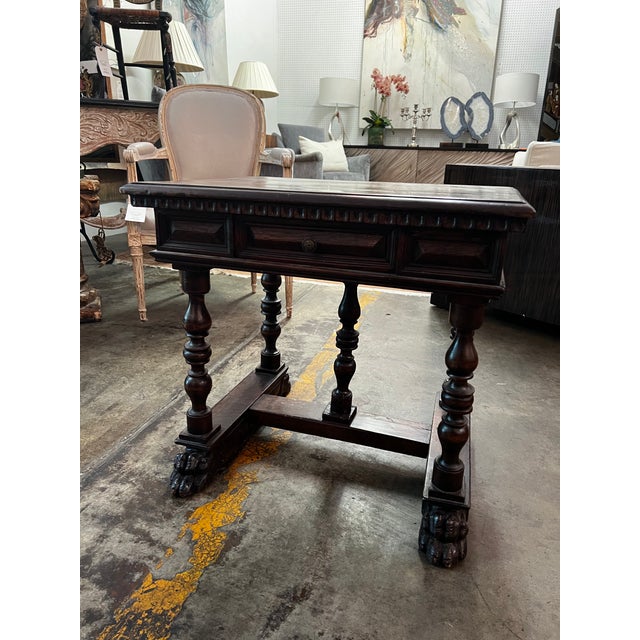 Antique 19th Century Italian Renaissance Revival Walnut Side Table For Sale - Image 4 of 7