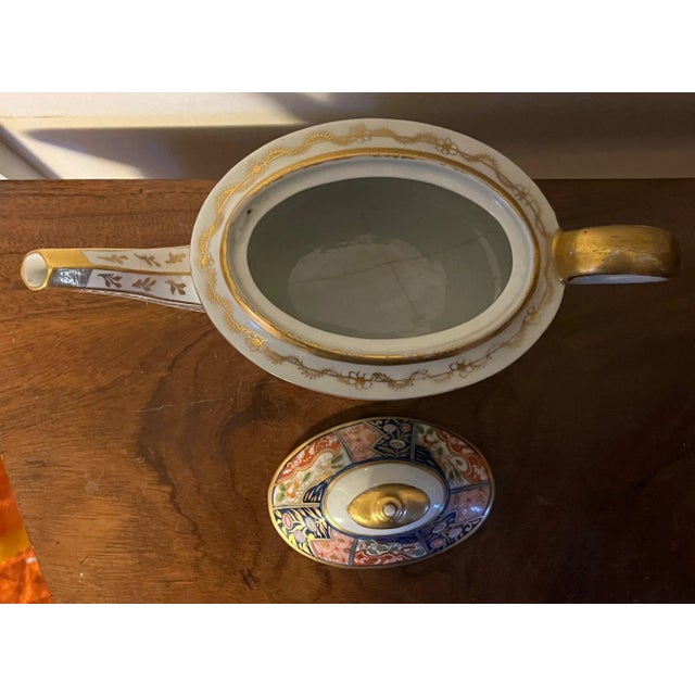 Antique Early 19th Century Coalport Imari Porcelain Tea Pot in the Rock and Tree Pattern C. 1805 For Sale - Image 9 of 11
