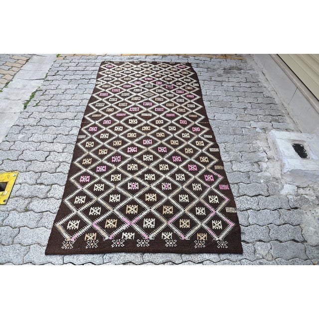 1960s Turkish Handmade Vintage Kilim Runner Rug For Sale - Image 11 of 11
