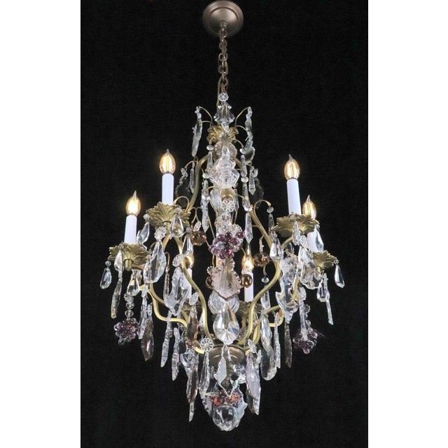 Restored Rococo Revival Fruit Crystal Chandelier For Sale - Image 4 of 12
