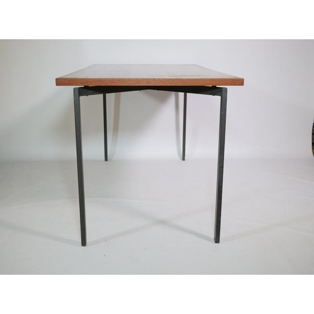 Teak Metal Dining Table, 1960s For Sale - Image 6 of 9