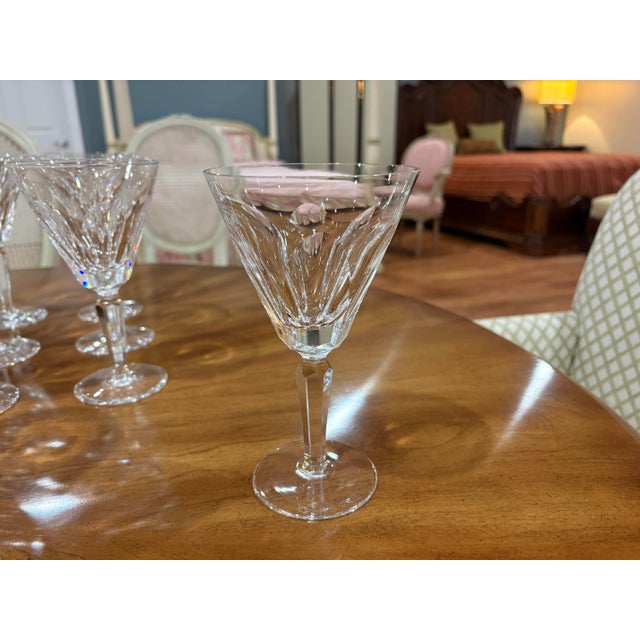 This is an exceptionally well-preserved set of 12 matching Waterford Ashleigh claret wine glasses. These discontinued...