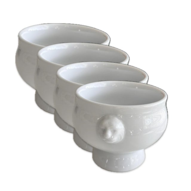 Bodum French White Porcelain Lion Head Soup Bowls - Set of 4 For Sale - Image 14 of 14