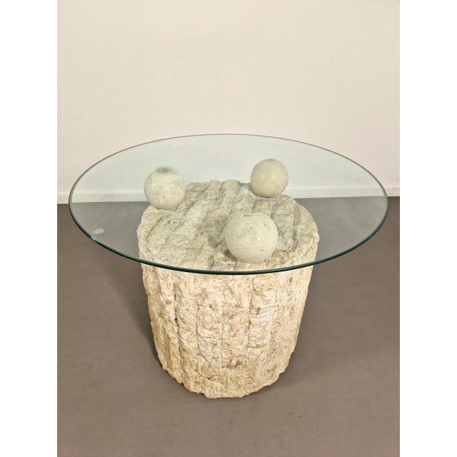 Fossil Stone Coffee Table attributed to Magnussen Ponte, 1980s For Sale - Image 10 of 12