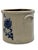 American Antique American 2 Gallon Stoneware Storage Crock With Beautiful Hand Decorated Blue Flower Design Circa Mid 1800s For Sale - Image 3 of 18