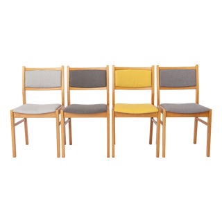 Vintage German Dining Chairs in Beechwood, 1970s, Set of 4 For Sale