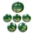 Japanese Green Lacquerware Plates + Bowl, Set of Five For Sale