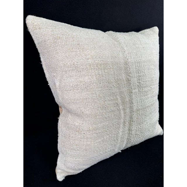Contemporary Turkish Hemp Pillow Cushion Natural Beige Pillow Cushion Cover 24"x24" For Sale - Image 3 of 4