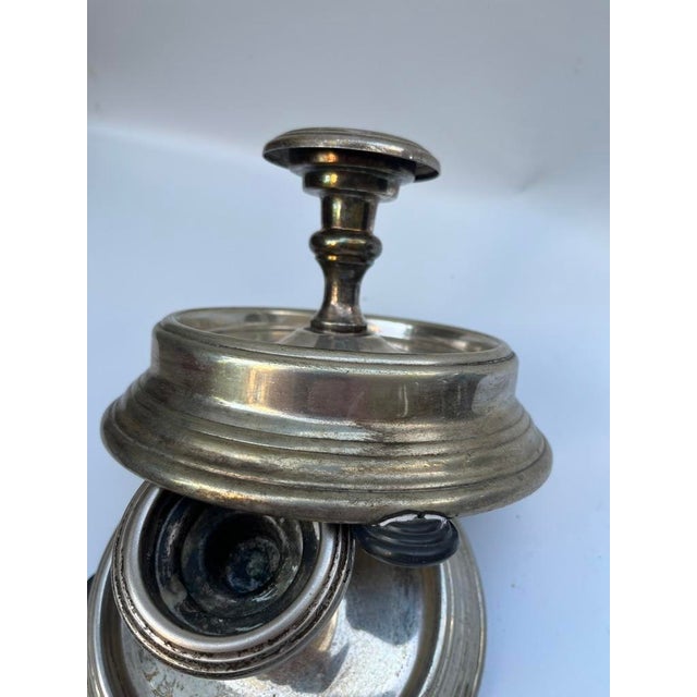 Vintage Silverplate and Glass Candle Hurricanes a Pair For Sale - Image 9 of 12