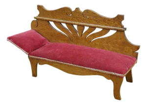 Antique Victorian Quartersawn Oak Salesman Sample Chaise Lounge Daybed 14"