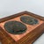High Relief Metal Plate of Dante and Beatrice with Inlaid Wood Frame For Sale - Image 4 of 11