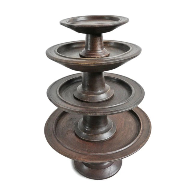 Mid 20th Century Mid 20th Century Vintage Java Pedestal Tray X-Small For Sale - Image 5 of 11