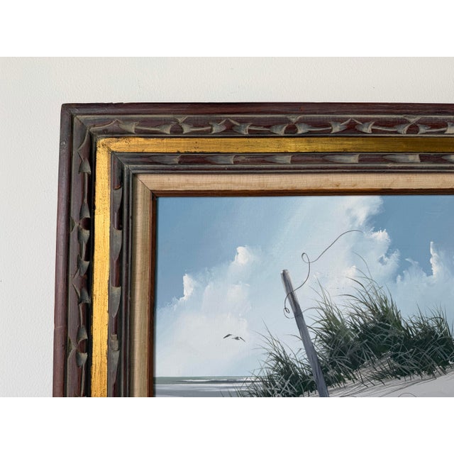 1980’s Rex Duggar Beach Dunes Landscape Oil on Canvas Painting– Framed For Sale - Image 4 of 11