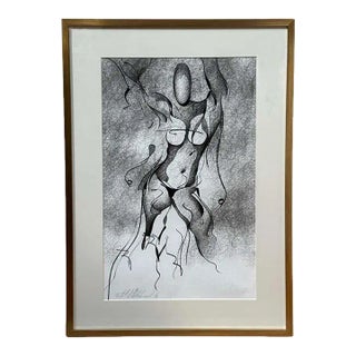 The Divine Feminine - Black and White Lithograph For Sale