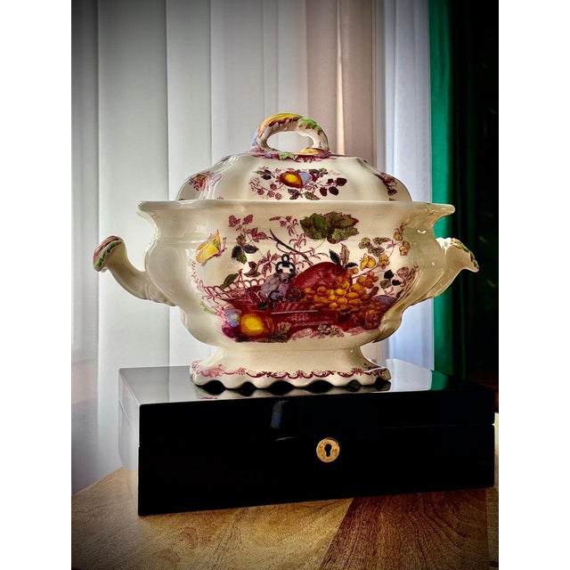 Vintage Red Fruit Basket Lidded Soup Tureen from Mason's Ironstone, England, 1950s For Sale - Image 4 of 18