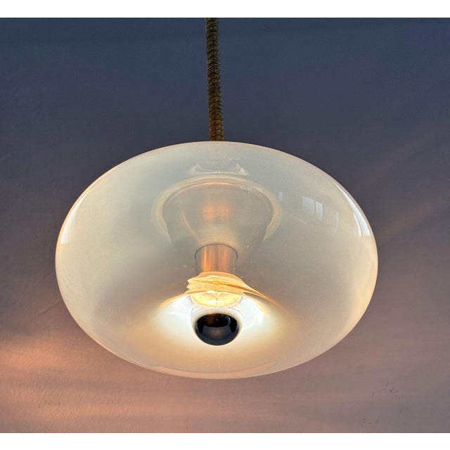 Mid-Century Italian Opaline Pendant Light Medusa by Giusto Toso for Leucos, 1970s For Sale - Image 6 of 14