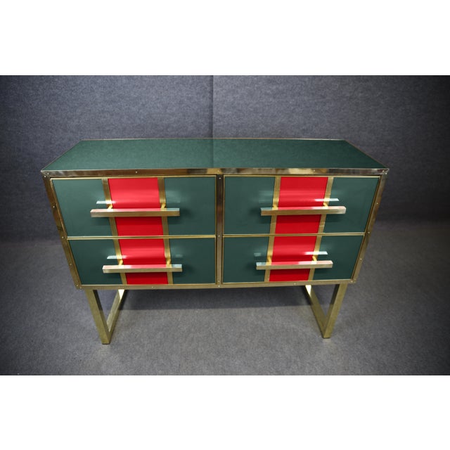 Contemporary Green and Red Murano Chest of Drawers from Justfurnituress For Sale - Image 3 of 6