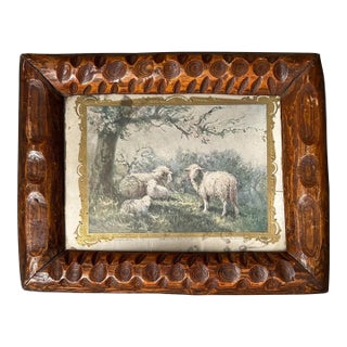 Antique Hand Carved Adirondack Style Picture Frame 10 X 13” For Sale