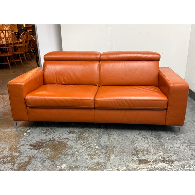 Modern Queen Size Andrew Leather Sleeper Sofa For Sale - Image 3 of 12