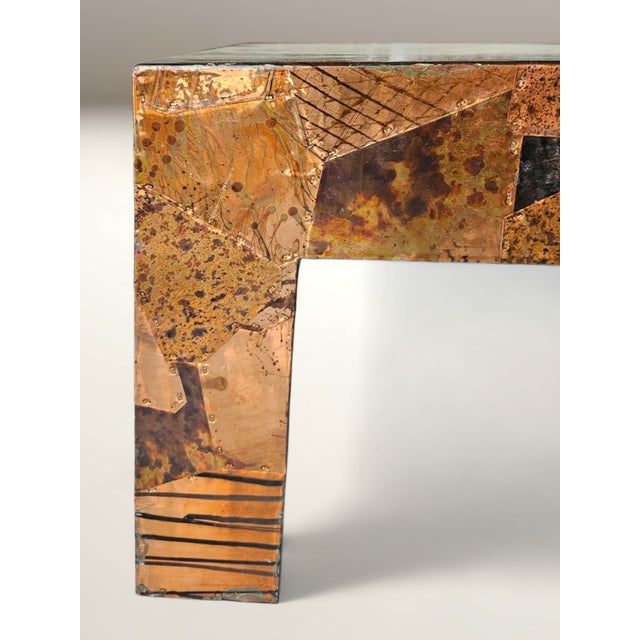 1970s 1970s Attributed to Percival Lafer Paul Evans Style Brutalist Copper and Brass Coffee Table Mid-Century Modern For Sale - Image 5 of 6