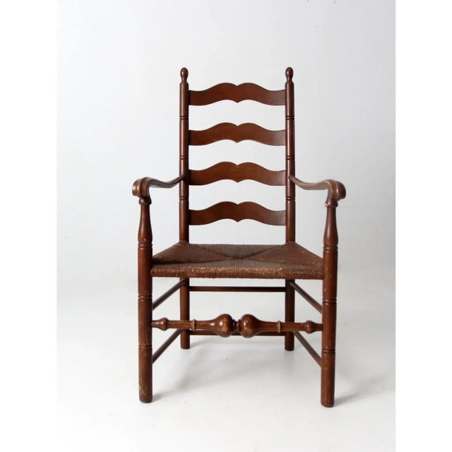 Antique Rush Seat Arm Chair For Sale - Image 11 of 12