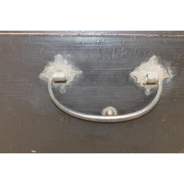 Black Leather Traveler's Trunk For Sale - Image 9 of 12