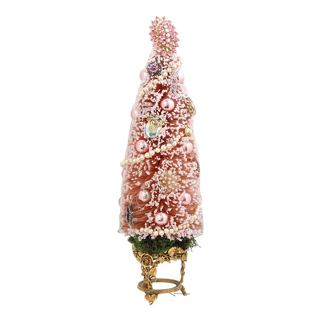 Pink Champagne Vintage Jewelry Bottle Tree For Sale